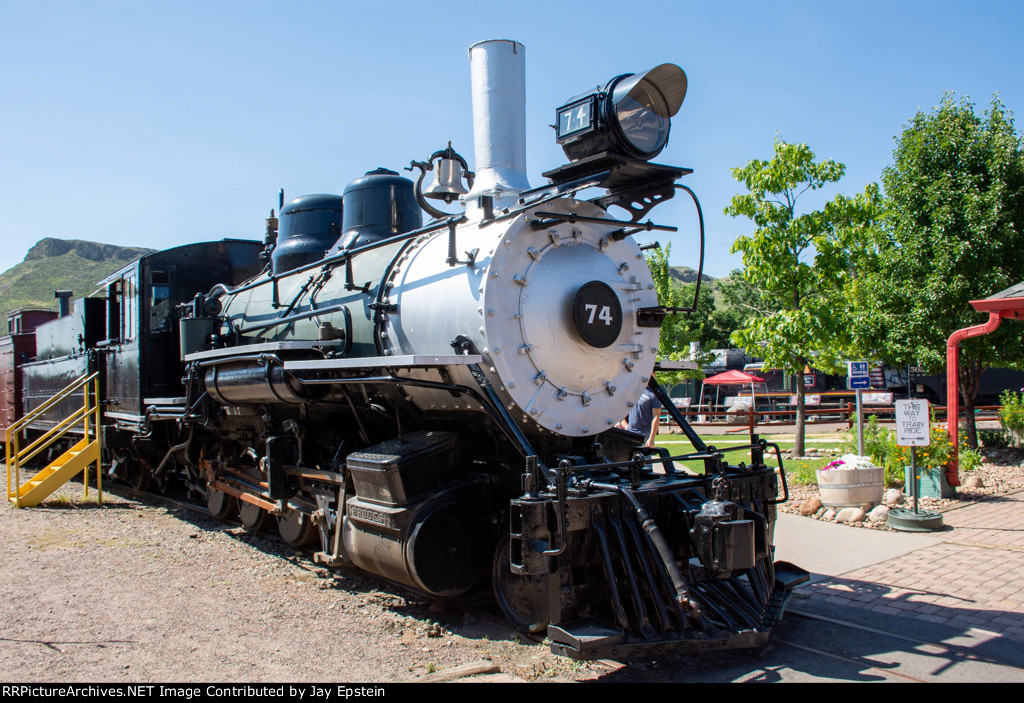 Unknown steamer on display at the Colorado Railroad Museum 